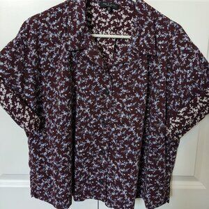 rag & bone Reed Purple Floral Boxy Button Down sz M
